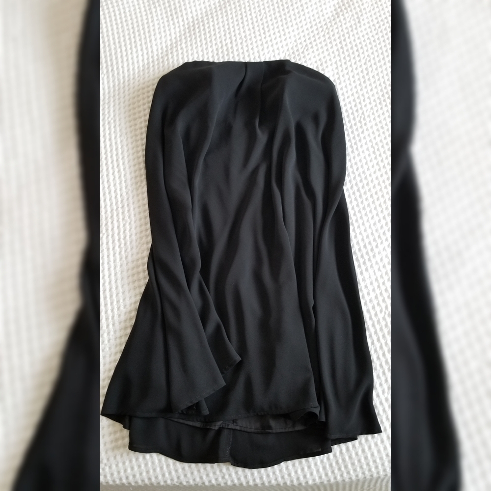 Black strapless mini dress